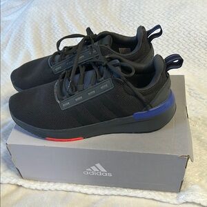 Adidas Black and Blue Modern Sneakers
